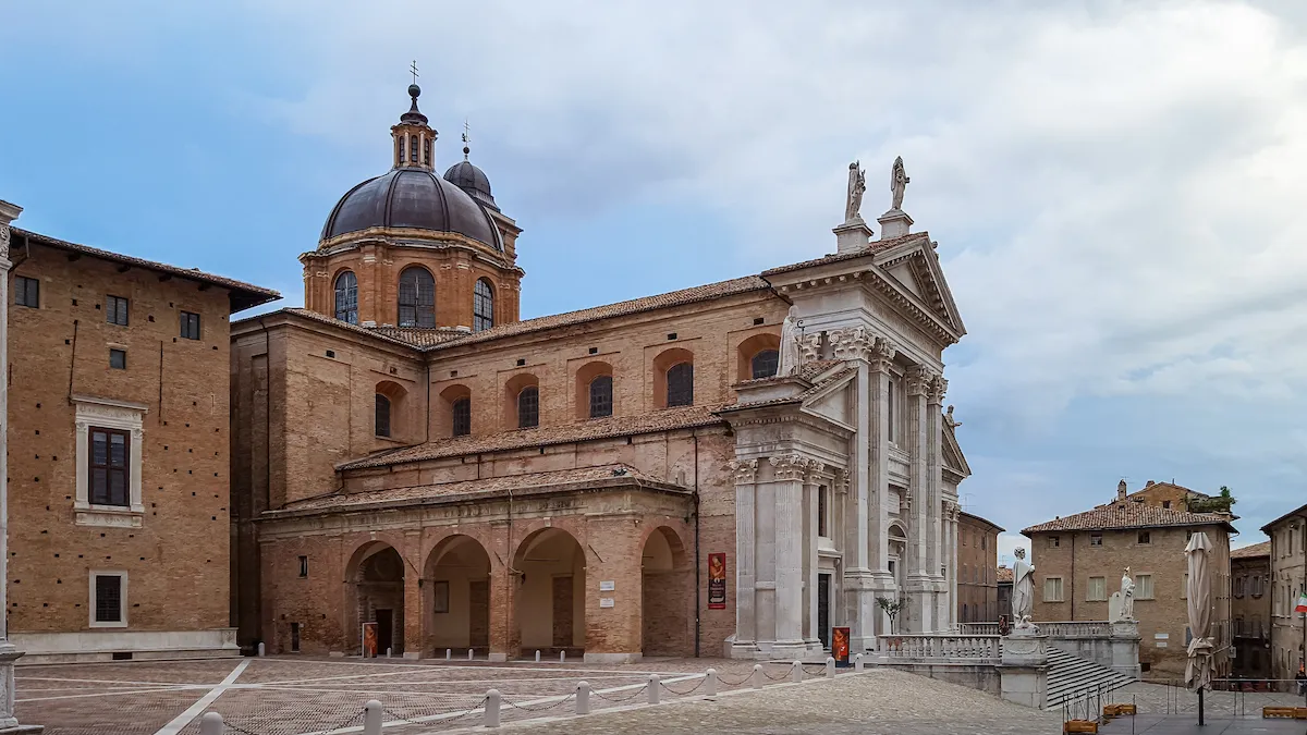 Urbino cathedral and Piazza Rinascimento